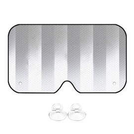 Riloer Aluminum Foil Windshield Sunshade with 2 Suction Cups, Windshield Sunshade, Car Shade Front Windshield, Front Window Shield Blocker Screen Visor Protector Cover