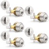 Probrico(5 Pack) Brushed Nickel Keyed Alike Single Cylinder Deadbolts (Combo