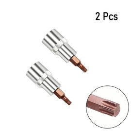 FOCMKEAS 1/4" Drive T30 Torx Bit Socket, S2 Steel Bits, Heat Treated CR-V Steel Star Sockets 1.46" Length, 2 PCS