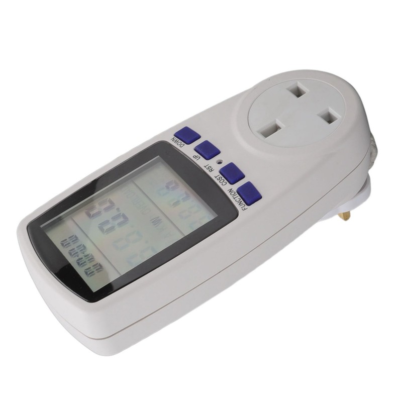 Power Meter Socket LCD Display Overload Protection LED Light Digital