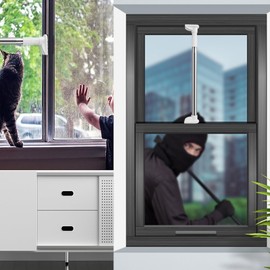 Window Security Bars, Window Locks, Window Locks Security Up and Down Window, Sliding Glass Door Lock bar, Adjustable from 19 to 32 in,Prevent Children from Going Out and Unauthorized Intrusion.