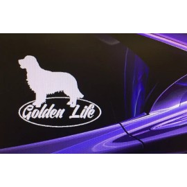 TWO “GOLDEN LIFE"  Golden Retriever Dog Window Vinyl Decal Sticker Window 6"x5"