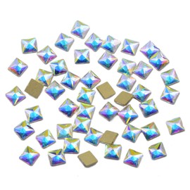 AD Beads Top Czech AB Crystal Flatback Rhinestone Nail Art Decoration Multi Shape (S15 Square 5mm, 50 Pcs)