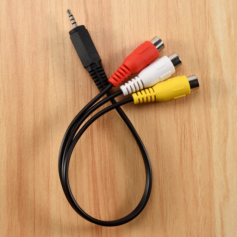 2.5mm Mini AV Male to 3RCA Female M/F Audio Video