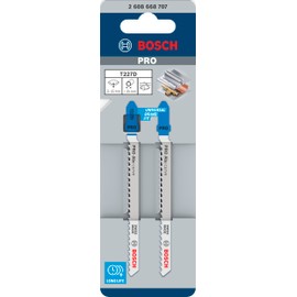 Bosch 2 x Pro Aluminium Curve T227D Jigsaw Blade (for Aluminium, Non-Ferrous Metals, Length 100 mm, Professional Accessories Jigsaw)
