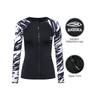 AXESEA Women Long Sleeve Swimsuits Printed Zip Front Rash Guard