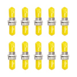 GINTOOYUN 10 PCS ST Fiber Barrel Coupler ST to ST Singlemode Fibre Optic Adapter with Yellow Dust Jacket for ST Bayonet Fibre Optic Termination Boxes
