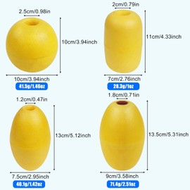 SHADDOCK 4pcs Floating Buoy EVA Yellow Buoy Boat Accessory Kayak Canoe Drift Anchor Fishing Float Buoy Floating Ball for Tow Rope Throw Line Dock Marine Accessories (HY-7, YELLOW)