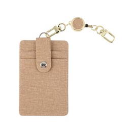 H HARUCO PU-BEIGE Pass Case with Reel for Men, Women, Children, Unisex, Vertical, Reel, Stretchable, Double-Sided, 2 Pieces, 3 Cards, Employee ID, Genuine Leather, PU Leather, Multicolor, black black