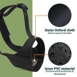 Mayerzon Pitbull Muzzle, Soft Dog Muzzle with Anti-Slip Strap for American Bully Bulldog Boxers Rottweilers, Fabric Mouth Guard for Medium Large Short Snout Dog Anti Biting Chewing, Allow to Drink