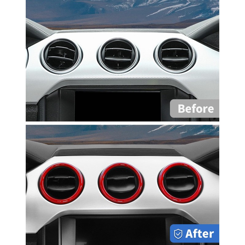 DSWSQ Fit for Mustang Red Interior Accessories - Center Console