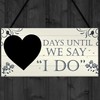 RED OCEAN Wedding Countdown I DO Chalkboard Hanging Plaque Sign