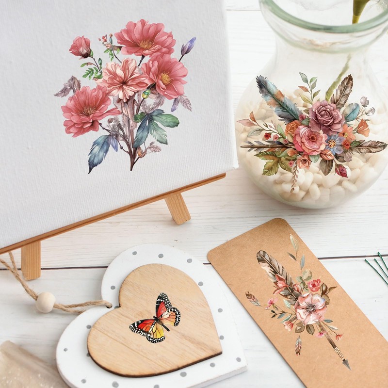 WANDIC 6 Sheets Rub On Transfer Sticker,Tribal Style Transfer for