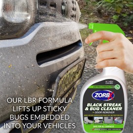 ZORBX Extra Strength Black Streak and Bug Cleaner and Odor Remover – Removes Streaks and Bugs from RVs, Motor Homes, Vehicles and More Without Removing Wax (24oz)