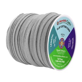 Mandala Crafts Gray Flat Drawstring Cord Replacement, 1/2 Inch 20 YDs Gray Soft Drawstring Cotton Draw Cord Hoodie Sweatpants Drawcord Replacement