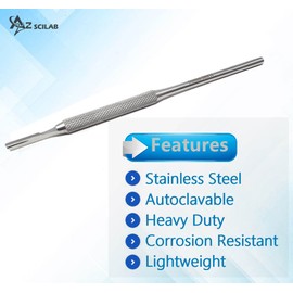 Premium Quality Scalpel Handle, Stainless Steel Lightweight Knife Handle for Laboratory Hospital Home Use - Durable Blade Handle for Craft, DIY Hobby Projects, Carving (Round #3)