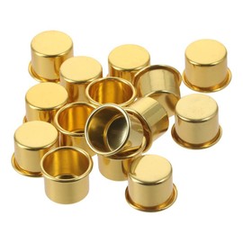 30pcs 1.06Inch Gold Candle Holders Candlestick Holders Cups Candle Drip Protectors Empty Case for Candle Making
