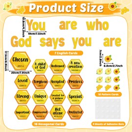 Qyeahkj Christian Bulletin Board Decorations Bee Jesus Bulletin Board Sets Bee Hive God Says You are Religious Classroom Wall Decor VBS Motivational Cutouts for Sunday School Home Church Supplies