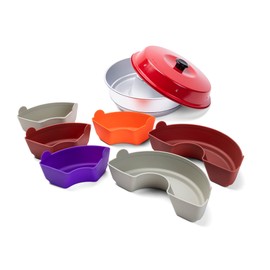 OMNIA Set mit 6 Silikonformen für Campingofen Omnia - Sechs Silikonformen in Form von Halb- und Viertelteilen