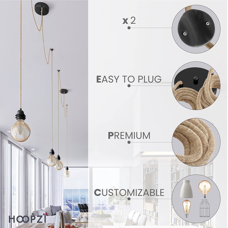 Hoopzi - Pendant Light 2 Flamming - 2.5 m Textile