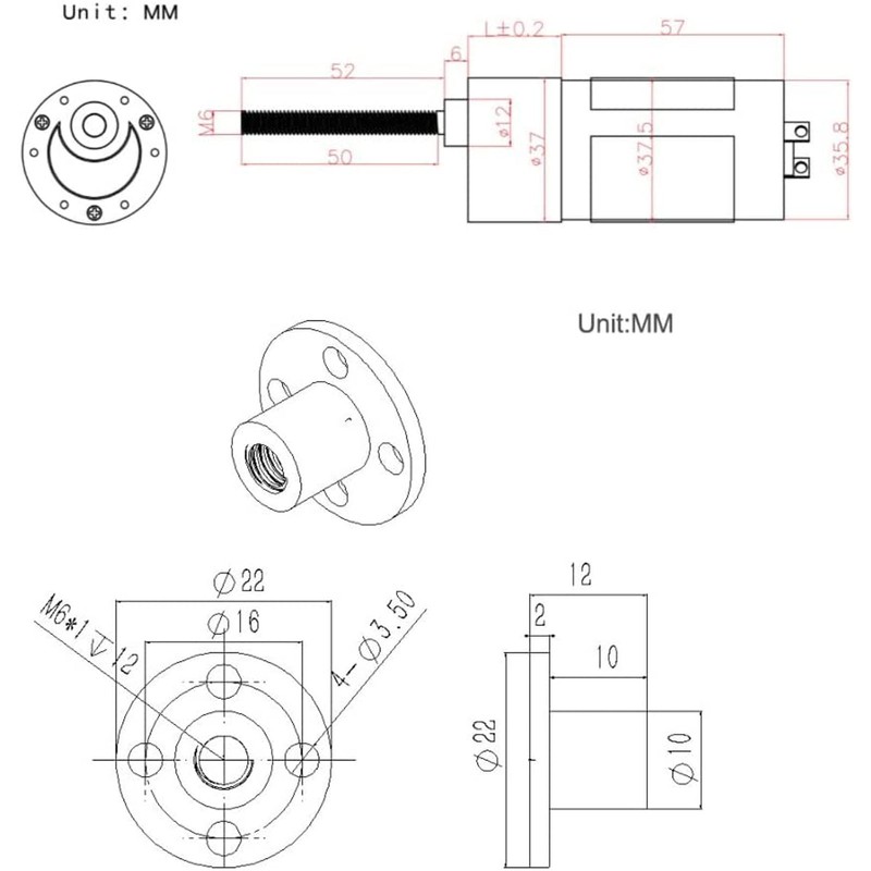 DC Gear Motor Micro High Torsion Speed Reduction Turbine Self