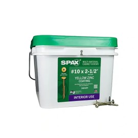 SPAX #10 x 2-1/2" Interior Wafer Head Cabinet Wood Screws Multi-Material Torx T-Star Plus (1500 EA) Bulk Pail Includes 2 Bits Washer Head Low Profile