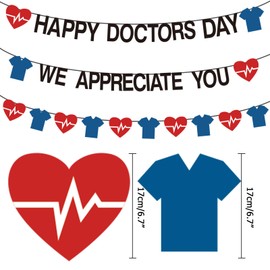 Dreasmt Happy Doctors Day Banner Doctor Appreciation Day Decorations, Thank You Doctors We Appreciate You Banner Doctor's Day Celebration Banner Party Decorations