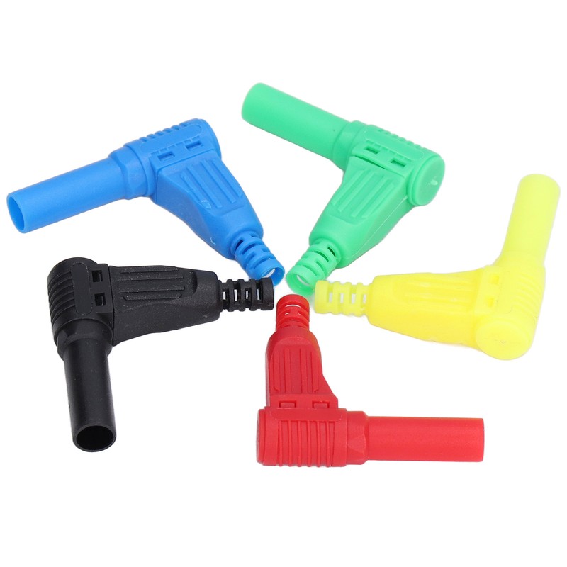 10Pcs Banana Plug Safety Sealed Protection Shrouded 90 Degree DIY