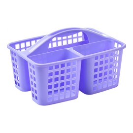 Boxonly Portable Shower Caddy Basket,Convenient Cleaning Supplies Organizer with Compartments and Handle,Ideal for Bathroom, Bedroom, Kitchen, College Dorm,Garden,etc.12.4" x 7.4" x 5.1"Purple