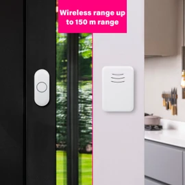 Byron DBY-22311 Wireless Portable Doorbell Set, 150 m Range, 16 Melodies