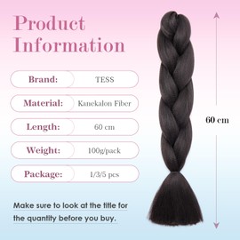 Tess Jumbo Braids, Hair Extensions, 60 cm, Kanekalon Synthetic Hair for Braiding, Box Braids, 100 g/Bundle, Pack of 3, Light Blonde