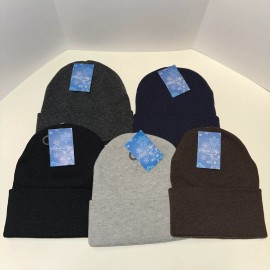 Silver Age Beanie Knit Cuffed Hat. Warm Skull Cap. New. Your Choice Of Color. Blank. Winter