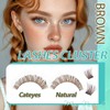 Obeyalash Eyelash Clusters, Brown D Curl, 10 mm, 84 Pieces,
