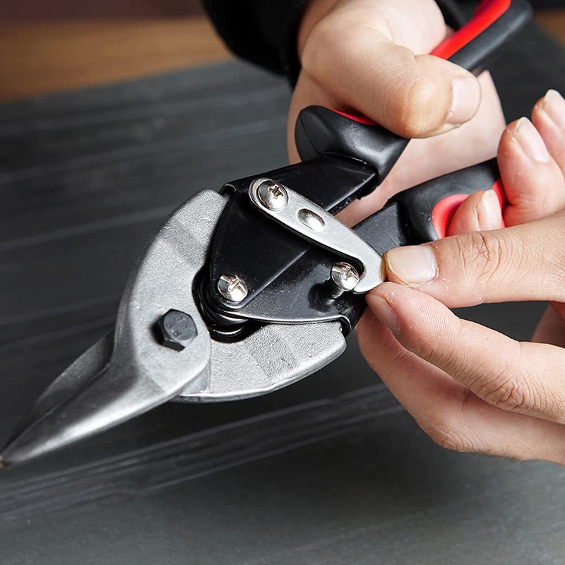 DEKTON DT20928 Aviation Tin Snip, Black/Red
