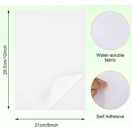 Water Soluble Embroidery Sheets A4 Paper 2 Sheets 8.3 x 11.7 inches (210 x 297 mm) Remove with Water for Embroidery, Draft Sheet Printable DIY Craft Supplies