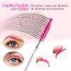 Universo en Linea 100 Cepillos Desechables Glitter Extensión De Pestañas