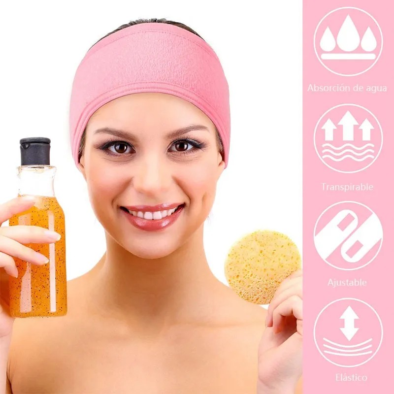 Facial Spa Diadema Maquillaje Cinta Mágica Cabello 6 Pza Blanco