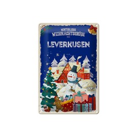 FEMER Tin Sign Christmas Greetings Leverkusen Gift Decorative Tin Sign 20 x 30 cm