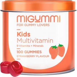 Gummis Multivitamins Children | 100 Gummies Natural Strawberry Flavour | Vitamins C, D, B12, E, A, B6, B5, Biotin, Folic Acid, Zinc, Iodine, Choline | 12 Vitamins and Minerals | Vitamins for Children