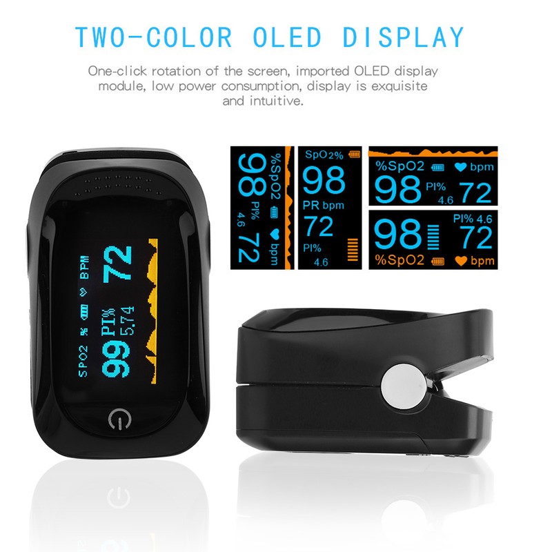 Fingertip Pulse Oximeter Blood Oxygen Saturation Pulse Rate Monitor Detector