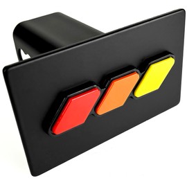 eVerHitch Tri Color Metal Trailer Hitch Cover (Red, Orange and Yellow, Fit 2.5" Receiver)
