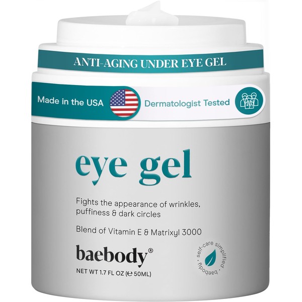 Baebody Eye Gel, Cooling Under Eye Cream For Dark Circles, Puffiness and Bags under Eyes, Eye Cream Anti Aging & Hydrating, Night Eye Cream - Beauty Gifts for Women