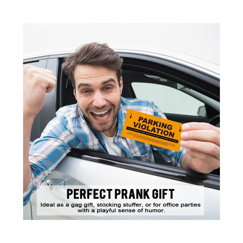 TENTADO Fake Parking Ticket Prank Notes, Realistic Design, 8.5x4 Inch,