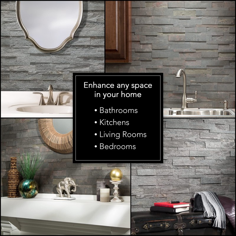 Aspect Peel and Stick Stone Overlay Kitchen Backsplash - Raised