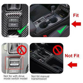 x xotic tech Inner Center Console Gear Shift Panel Cover Trim, Carbon Fiber Pattern, Compatible with Honda Civic 11th Gen 2022 2023 2024 2025 (Automatic Only)