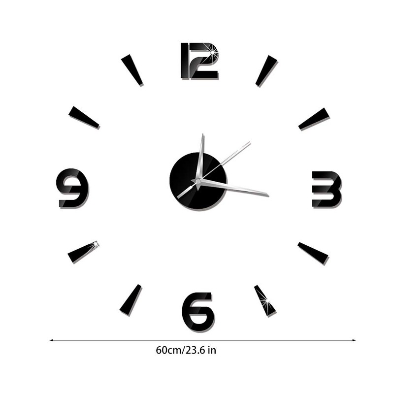 GBSCLOVER Frameless Wall Clock, 3D Modern DIY Clock Kit, Acrylic