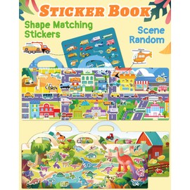 Benresive Jelly Reusable Sticker Book for Toddlers 2-4 Years, 3 Sets Travel Stickers for Kids, Waterproof Sticker Books for Toddlers 1-3, 100 Pcs Crafts Activities for Toddlers 1-3 2-4 3-5, 2+ Gifts