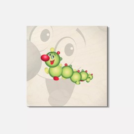 Unbranded Funny Caterpillar Baby Toy Animal 4'' X 4'' Square Wooden Coaster