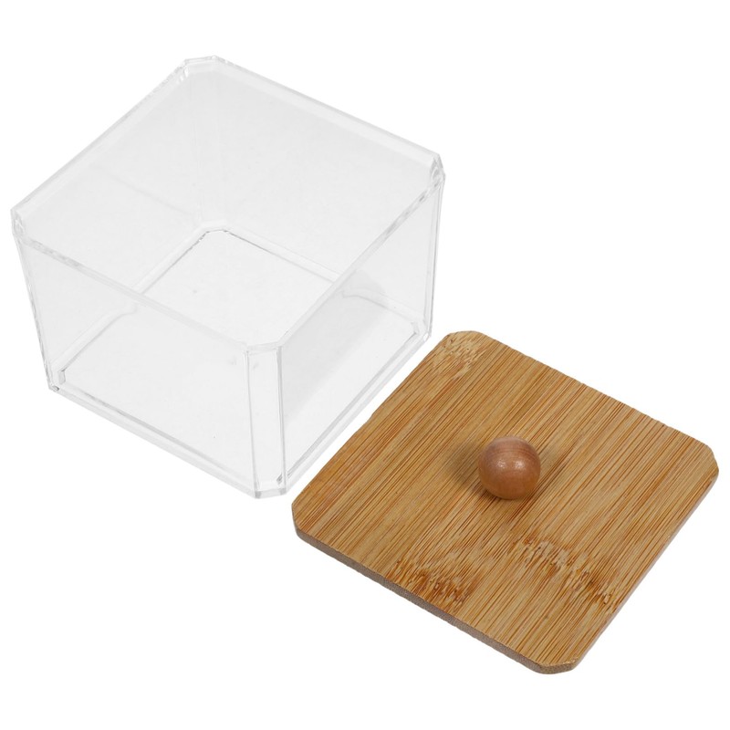 Alipis 2pcs Lidded Cotton Swab Box Cotton Pad Holder Dispenser