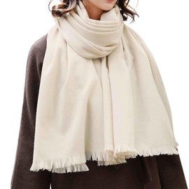 RIIQIICHY Women's Scarf, Large Scarf, Stole, Wedding, Solid, Thick, Warm, Birthday Gift, Christmas Gift, light beige